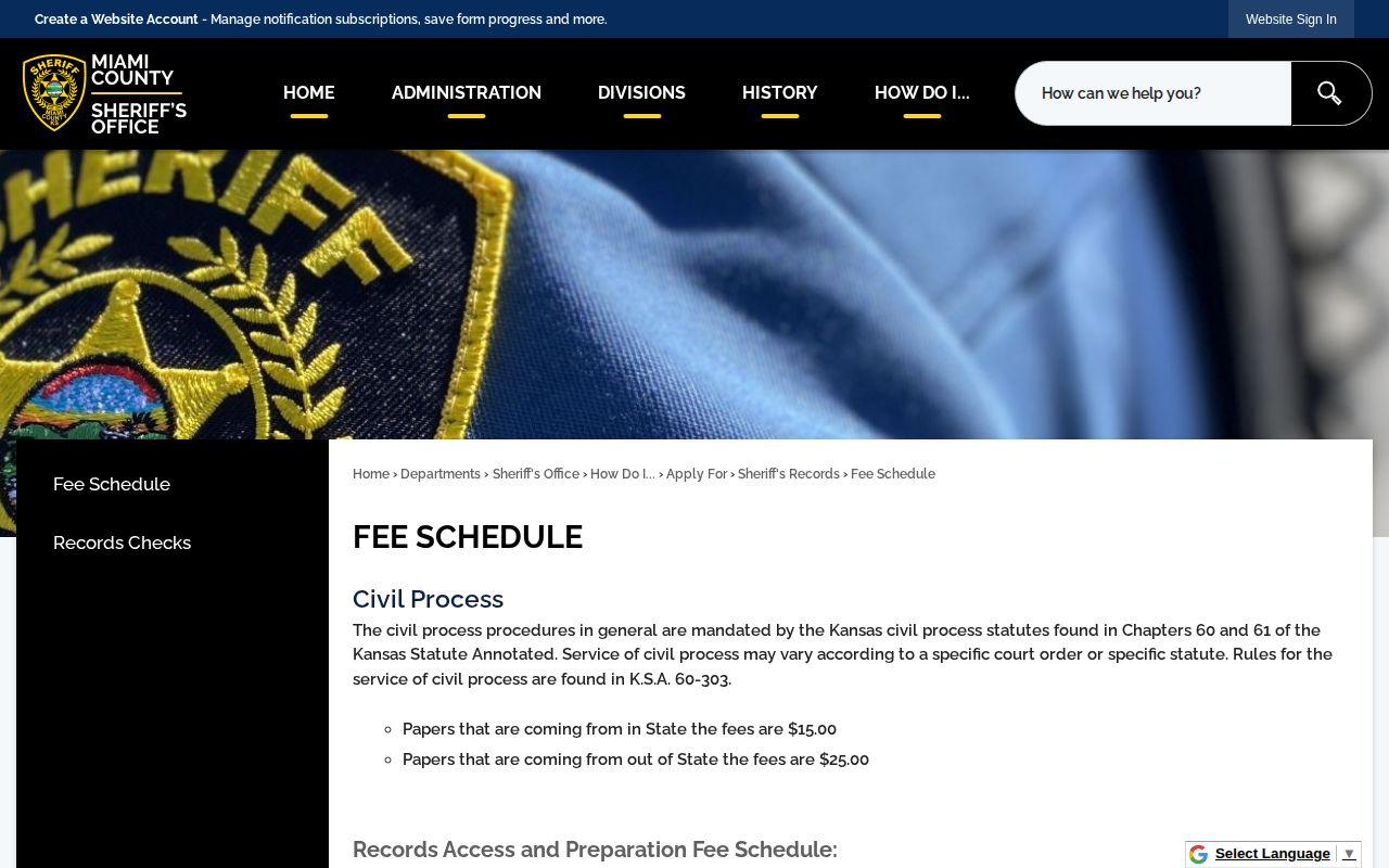 Miami County released mugshot and photograph fee schedule